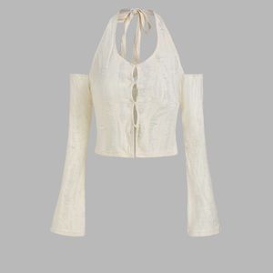 3 for $30 NWT  ivory distressed off shoulder top.